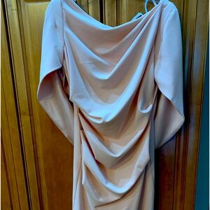 Petite Jordan Scuba Caped dress. Blush color! Stunning dress, Betsy & Adam!